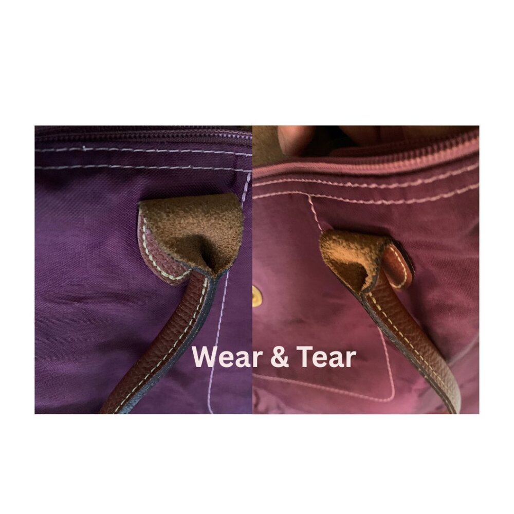 Pre-Owned Longchamp Le Pliage Medium Tote in Bordeaux Long Straps - Picture 9 of 13